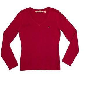 Tommy Hilfiger Red Long Sleeve Tee • Size Medium